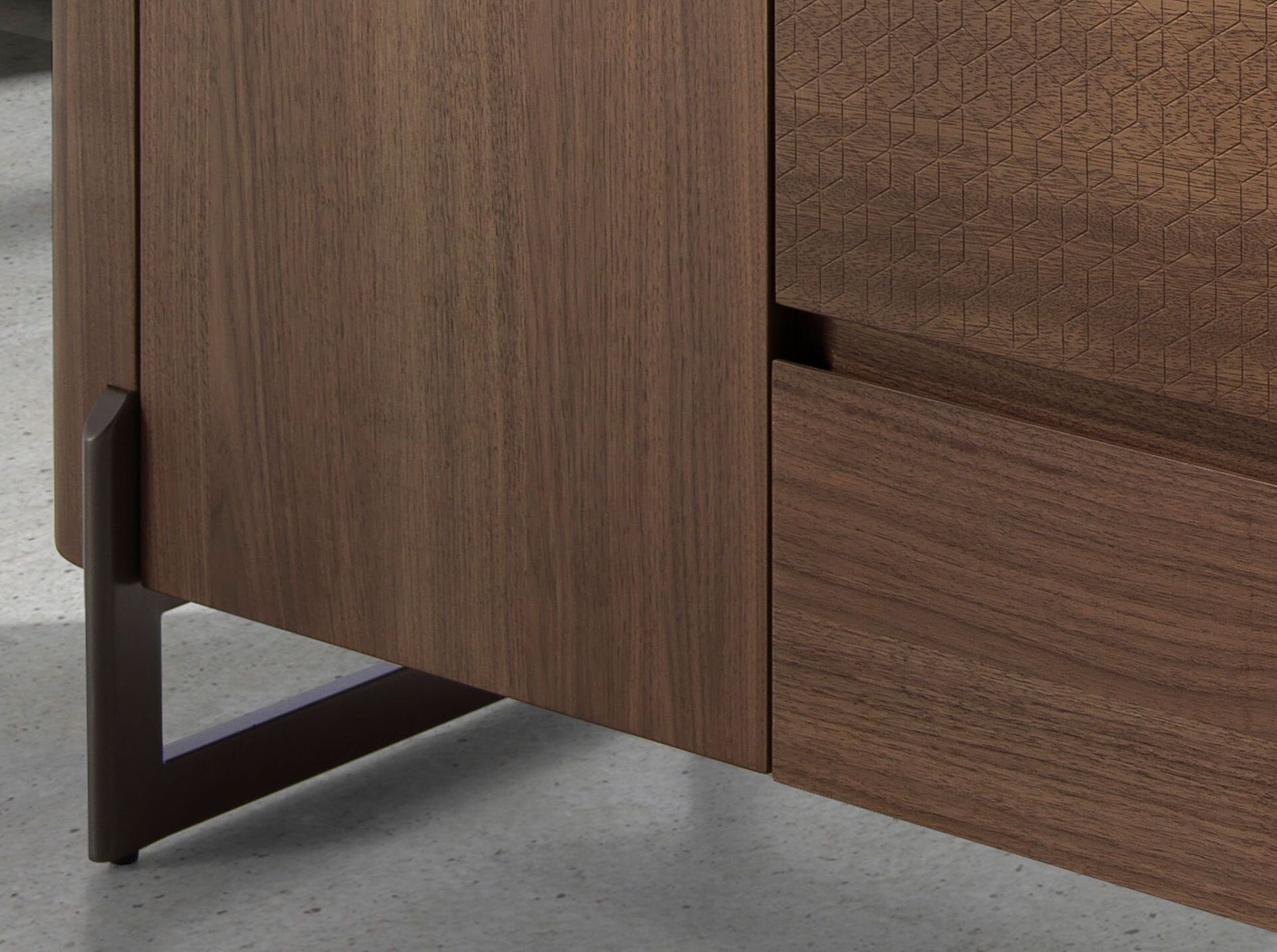 Walnut Sideboard with porcelain marble top