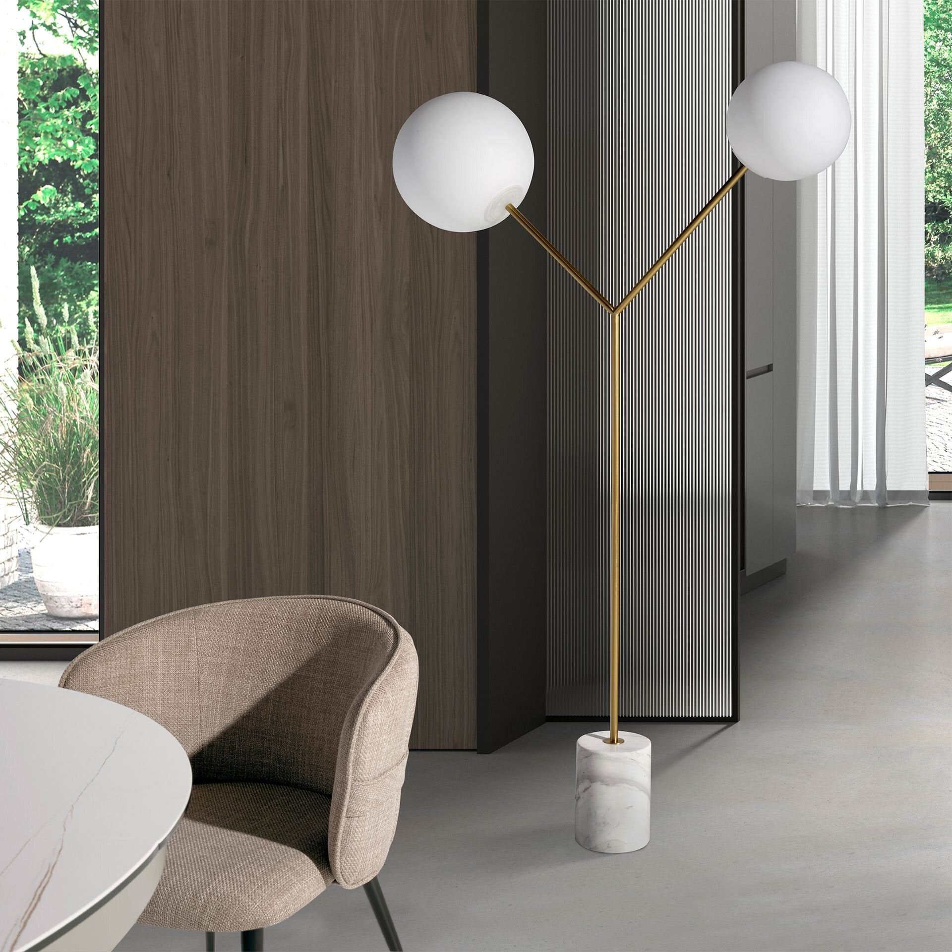 Floor Lamp Golden White S2