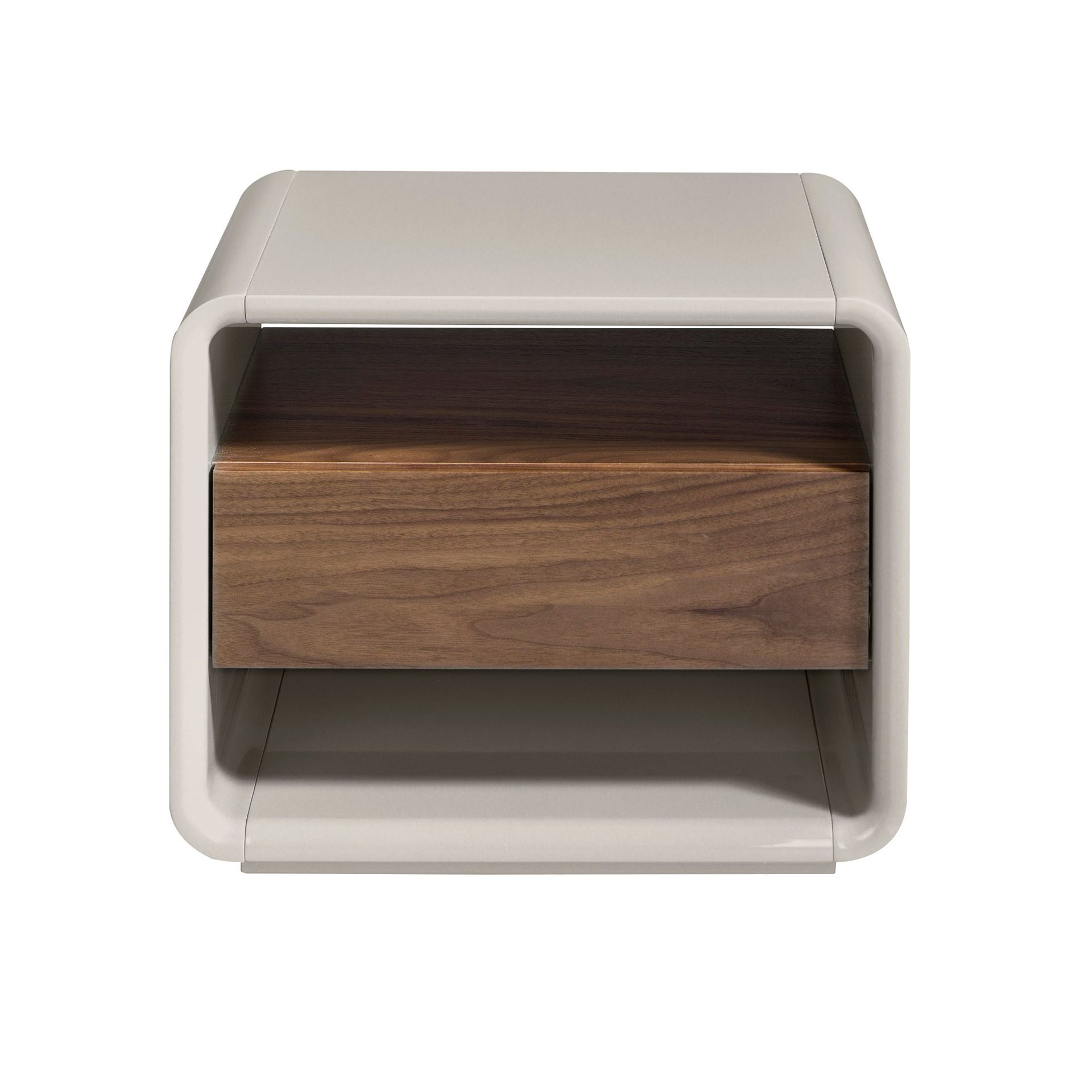 Bedside table walnut and grey wood