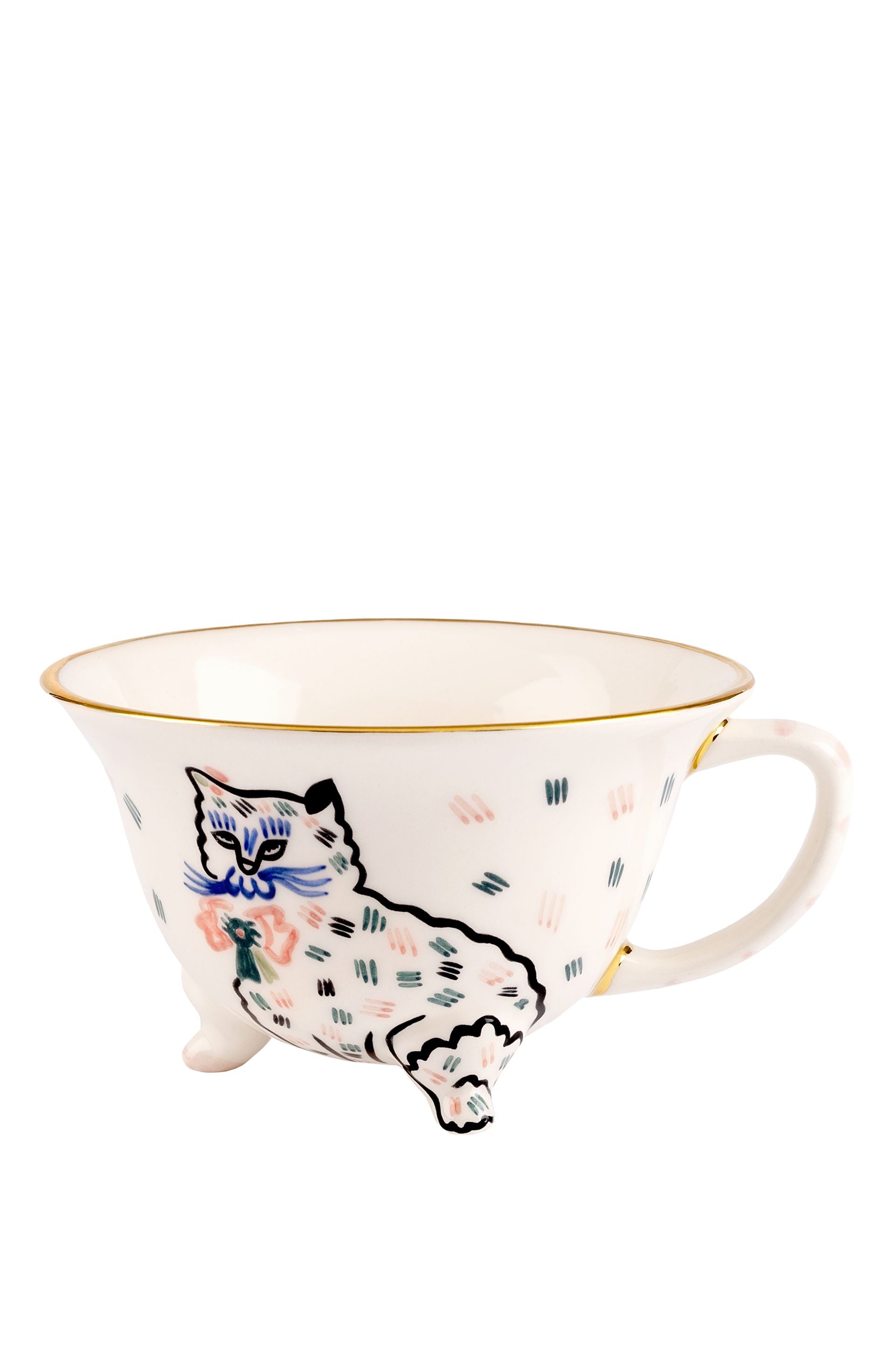 Ceramic cup with a kitten